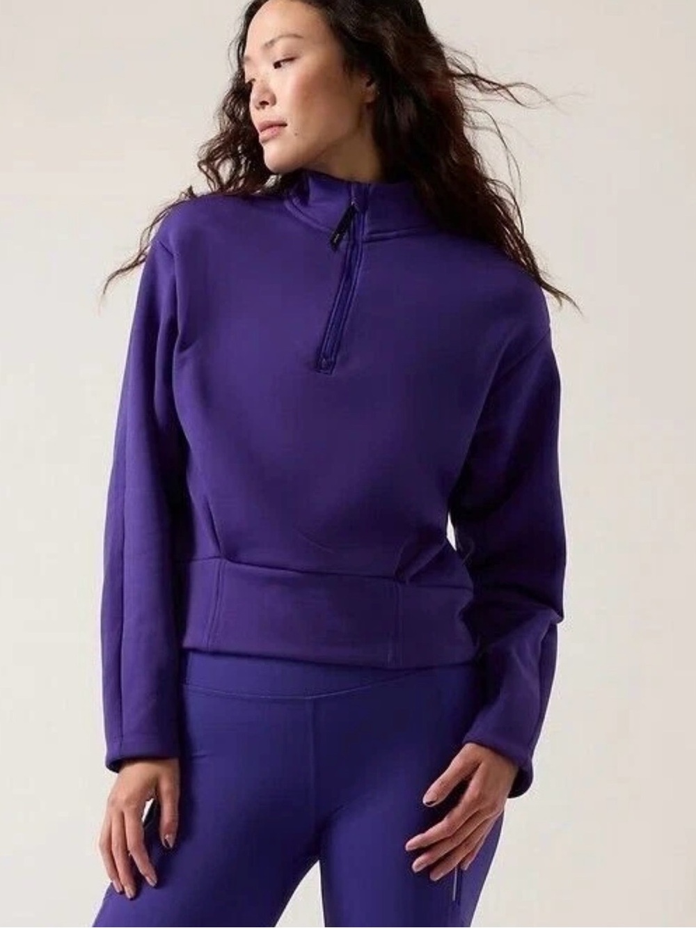 Athleta Altitude Polartec 1/2 zip pullover purple fleece top